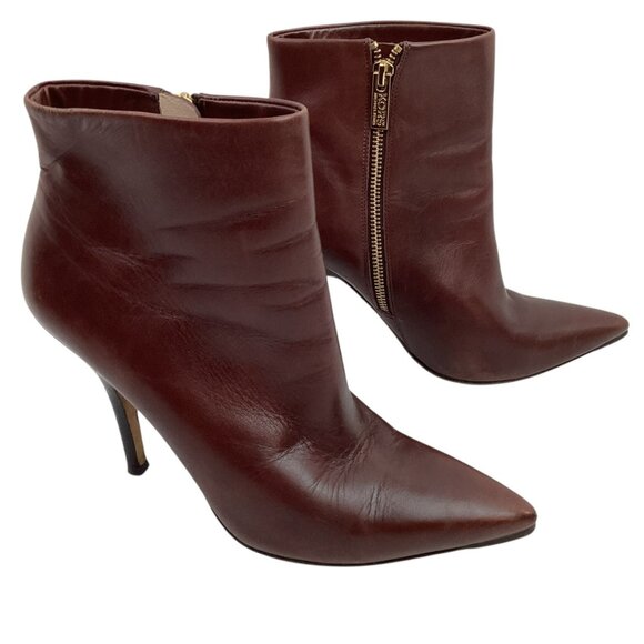 Kors Michael Kors Womens 9.5M Leather Pointed Toe Ankle Boots Brown - Picture 7 of 14